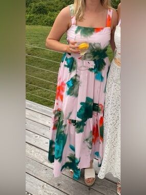 Tanya Taylor multi color midi dress